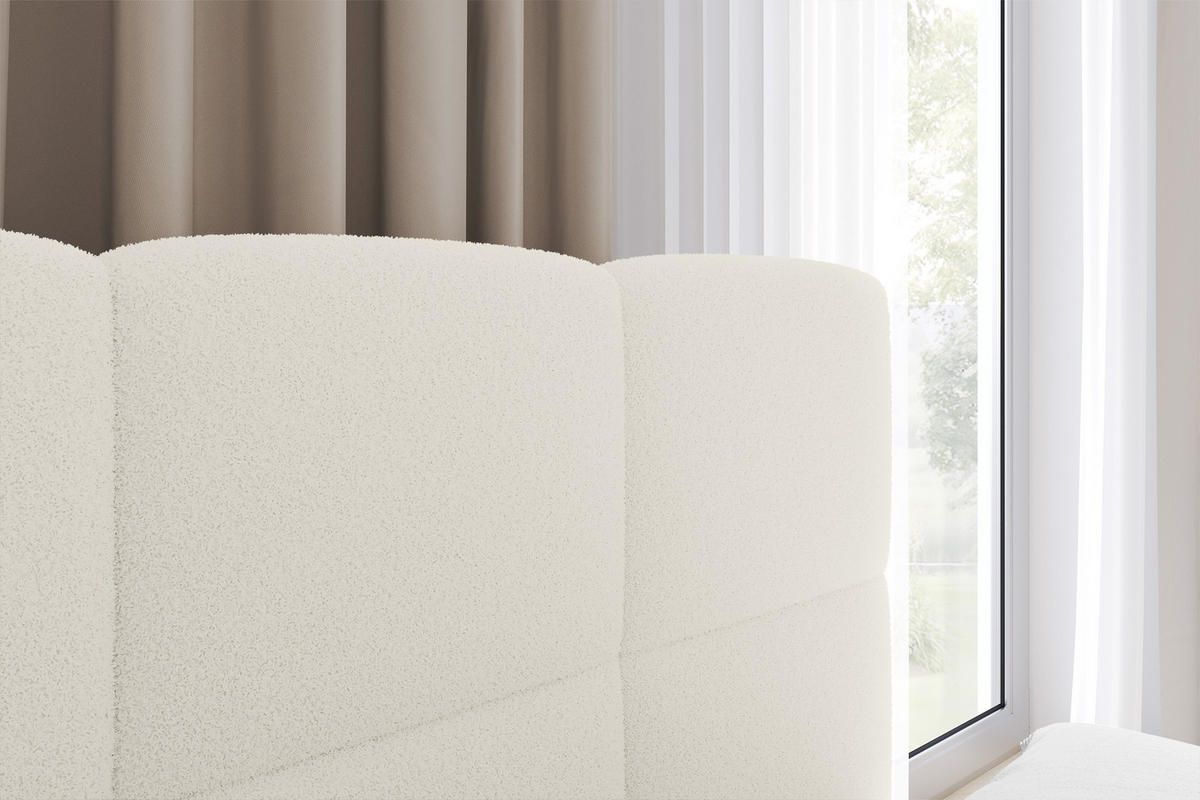 EINZELBETT Jugendbett mit Bettkasten Links, mit Matratze - LIVY 100x200 Beige - Hellbraun, Holzwerkstoff/Textil (100/200cm) - ALTDECOR