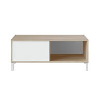 COUCHTISCH mit 2 Aufbewahrungsnischen Brooklyn - L100 cm - Weiß, Holzwerkstoff (50/100/40cm) - Calicosy