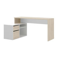 ECKSCHREIBTISCH Weiß, Eiche 92/139/75 cm - Eichefarben/Weiß, Holzwerkstoff (92/139/75cm) - DMORA