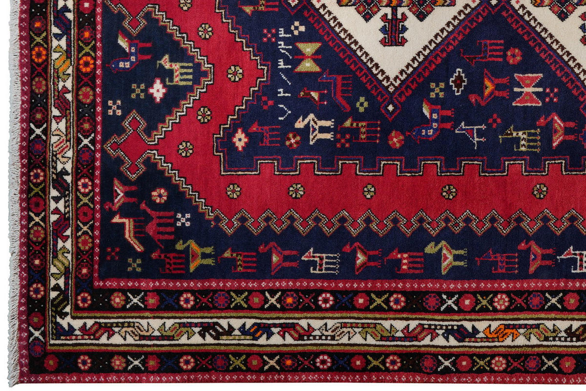 TEPPICH Afshar Blau 243/166 cm Schurwolle - Blau, Textil (166/243cm) - Looma