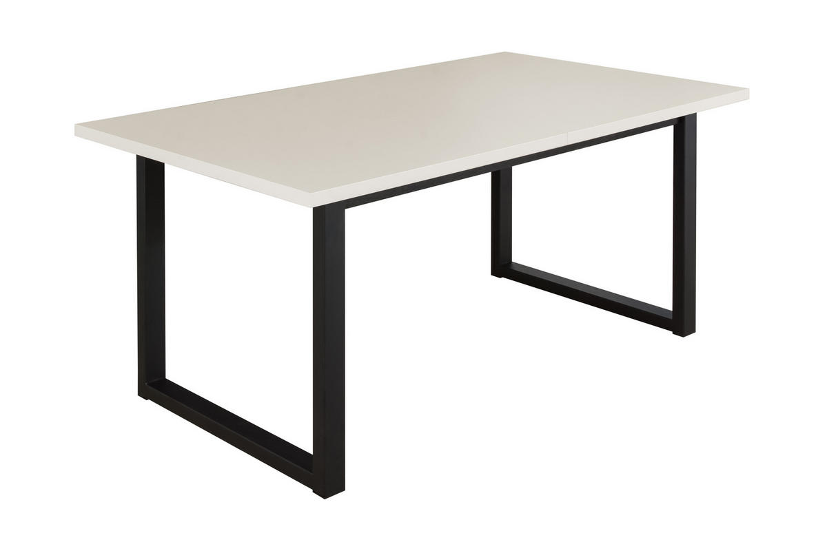 ESSTISCH Ikon 3 - Schwarz/Weiß, Holz/Metall (80/140/78cm) - Leaf Design