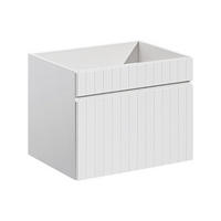WASCHBECKENUNTERSCHRANK hängend - Streifen-Optik - Weiß - 60 cm - SATARA - Weiß, Holz (60/46/46cm) - Vente-Unique
