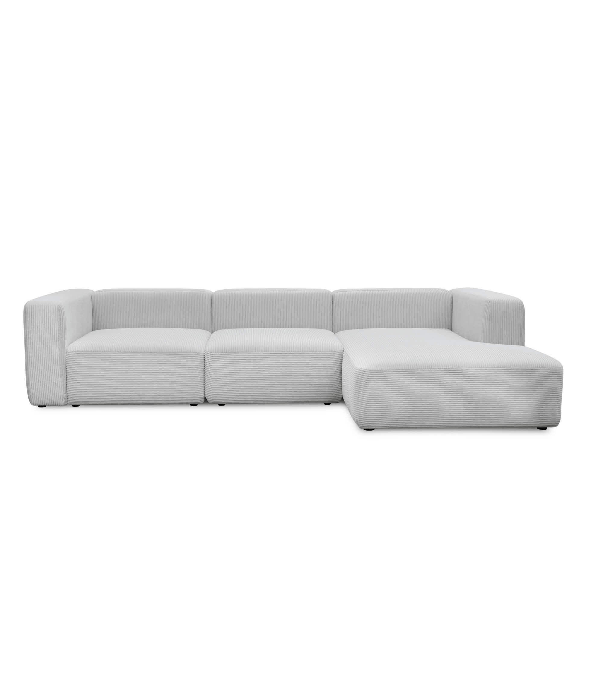 ECKSOFA modular Cubo 4-Sitzer - Grau, Textil (314/179cm) - Mokebo