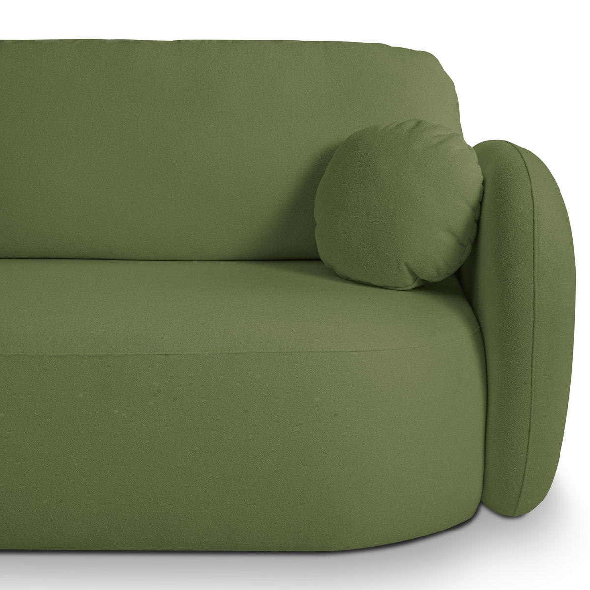 ECKSOFA AMICO L-S Grün Geflochtener Stoff mit Schlaffunktion - Grün, Holz (248/174cm) - MASSENO