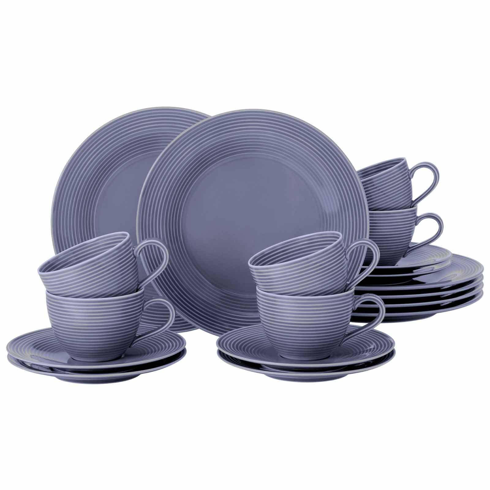 KAFFEESERVICE Beat Color Glaze Fliederblau 18er Set - Violett, Keramik (24/18.1/43cm) - Seltmann Weiden