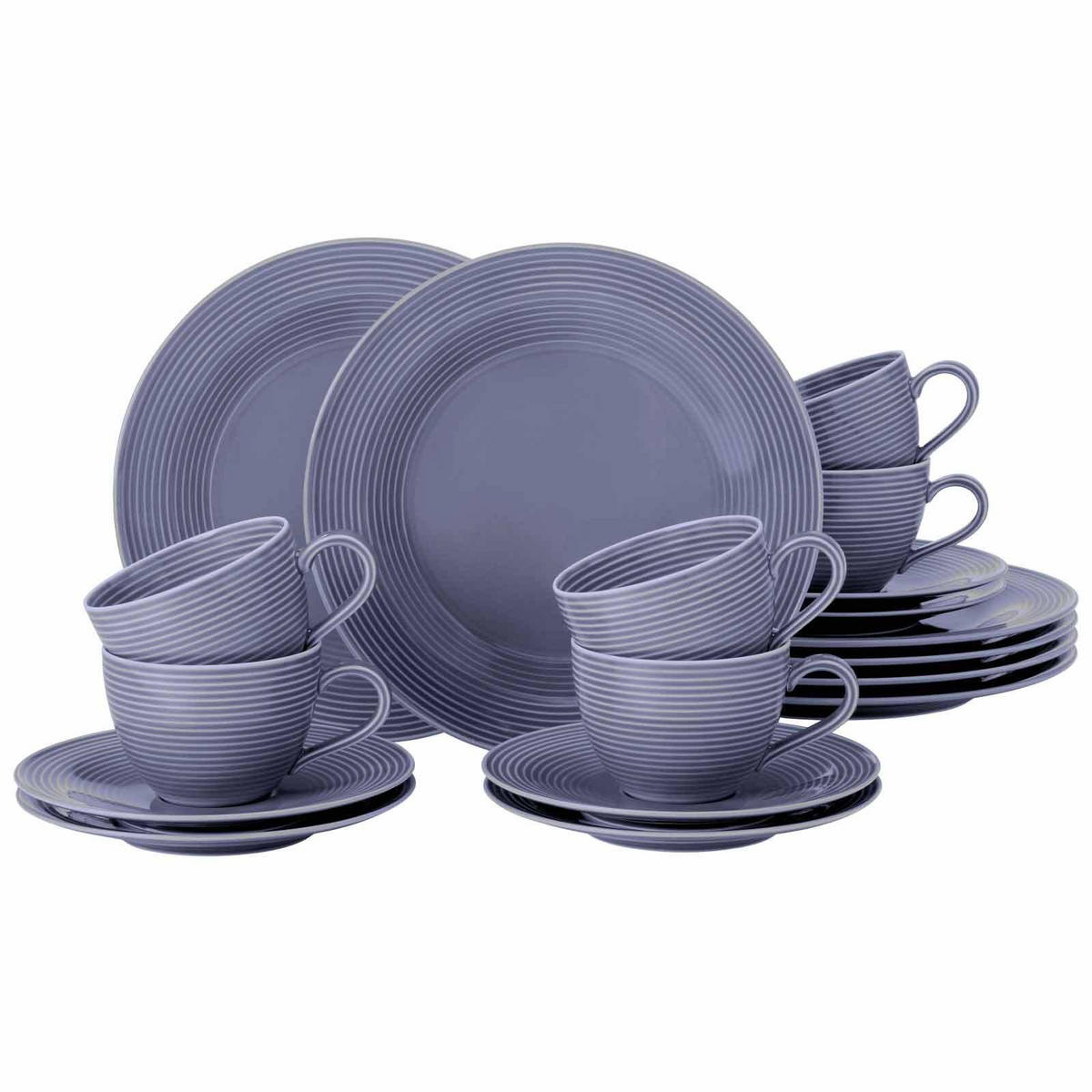 KAFFEESERVICE Beat Color Glaze Fliederblau 18er Set - Violett, Keramik (24/18.1/43cm) - Seltmann Weiden