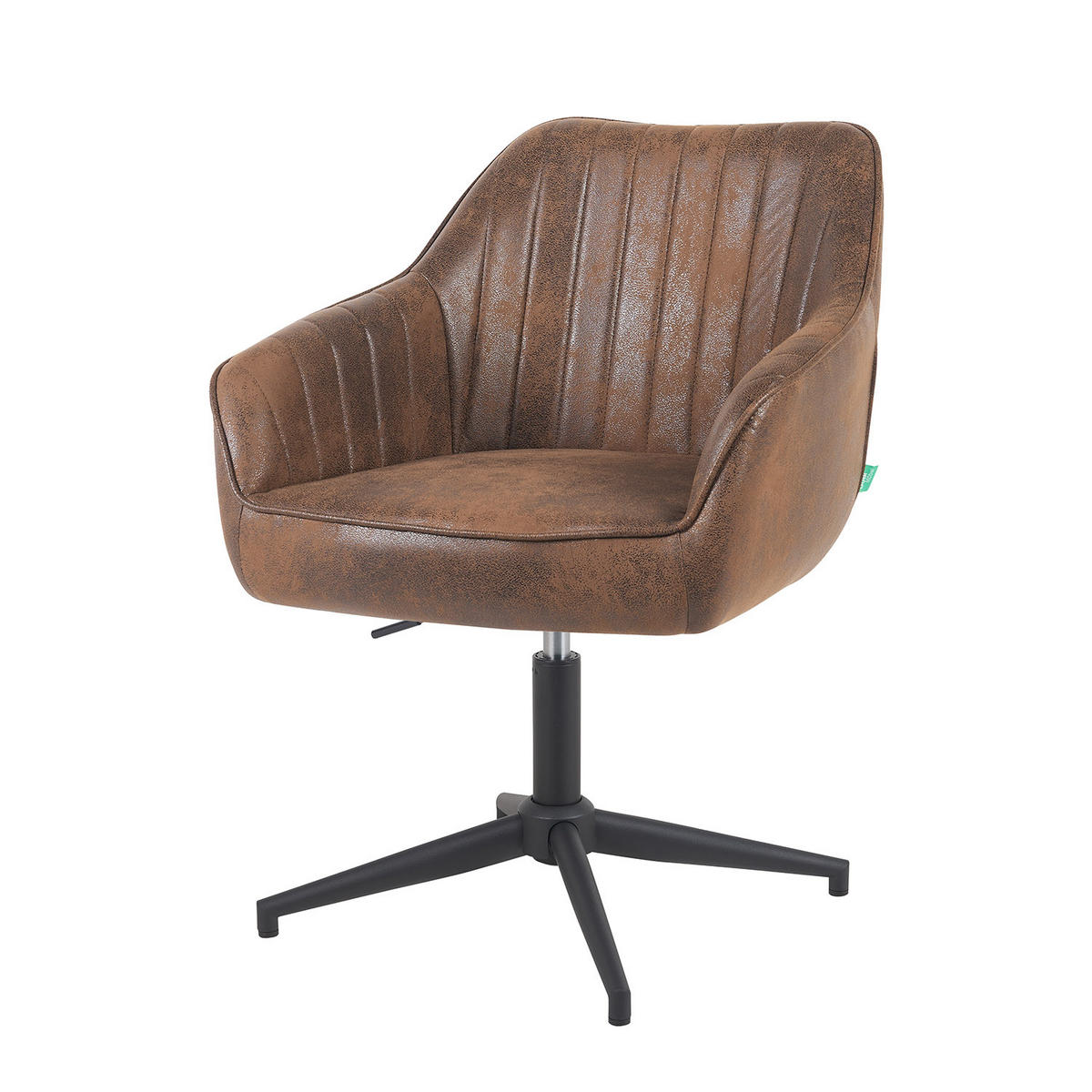 BÜROSTUHL Mika-Caro - Schwarz/Braun, Textil/Metall (60/79/61cm) - DUBI Möbel