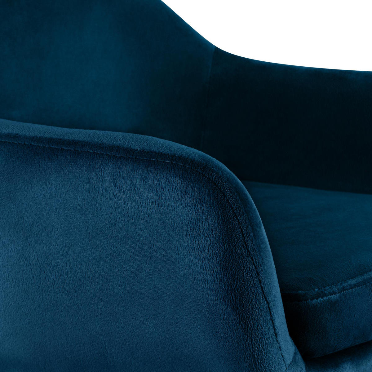 BARHOCKER 2er Set Samt Blau - Blau/Eukalyptusholzfarben, Holz/Textil (55/99/46cm) - CLP