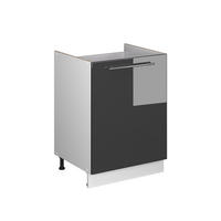 SPODNÁ SKRINKA POD DREZ Fame-Line, Antracit vysoký lesk/biely, 60 cm - biela/čierna s vysokým leskom, kompozitné drevo (60/82/51.6cm) - Vicco