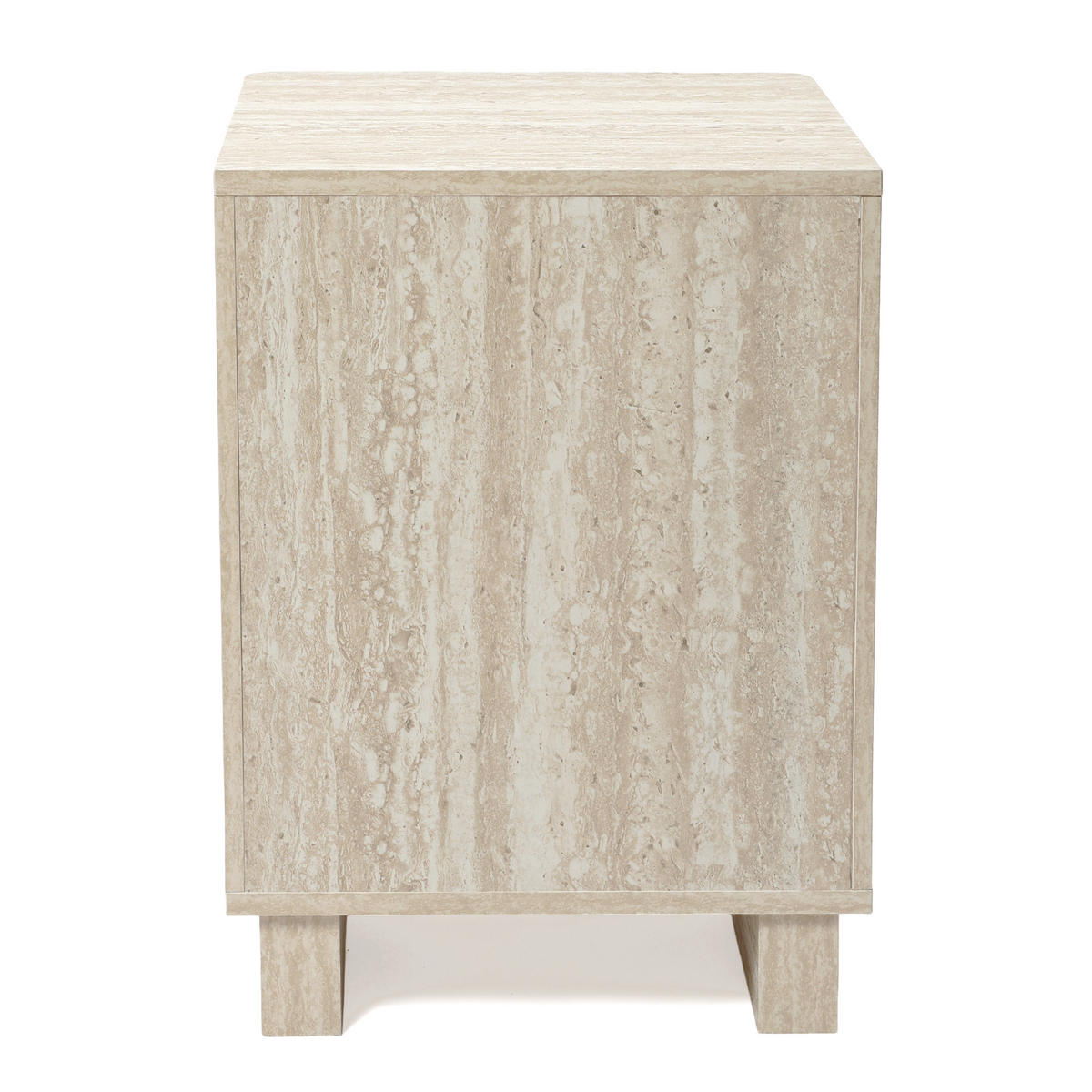 NACHTTISCH in Travertin-Optik | B53 x T45 x H50 cm - Beige, Holzwerkstoff (40/54/40cm) - Hometopia