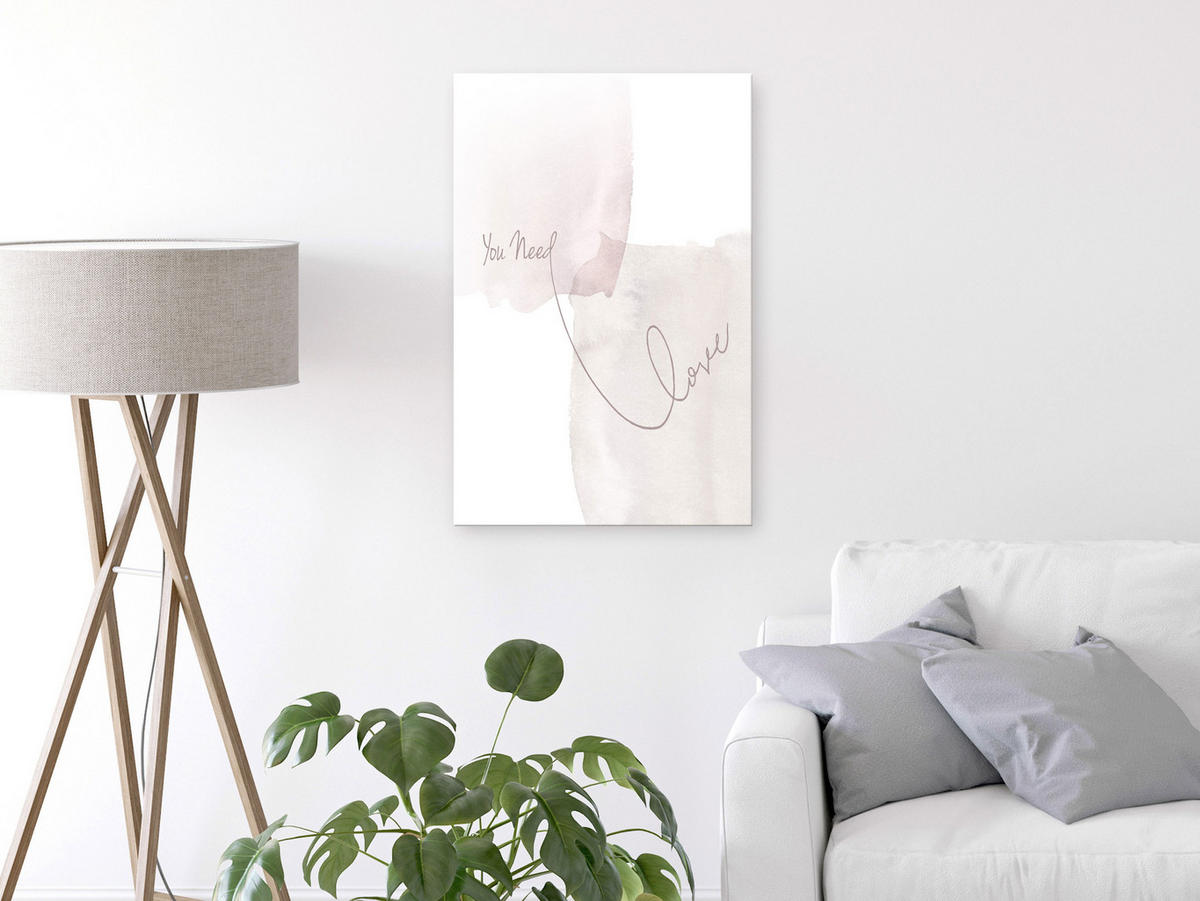 KUNSTDRUCK Weiß 40/60 cm - Weiß/Braun, Textil (40/60cm) - KUNSTLOFT