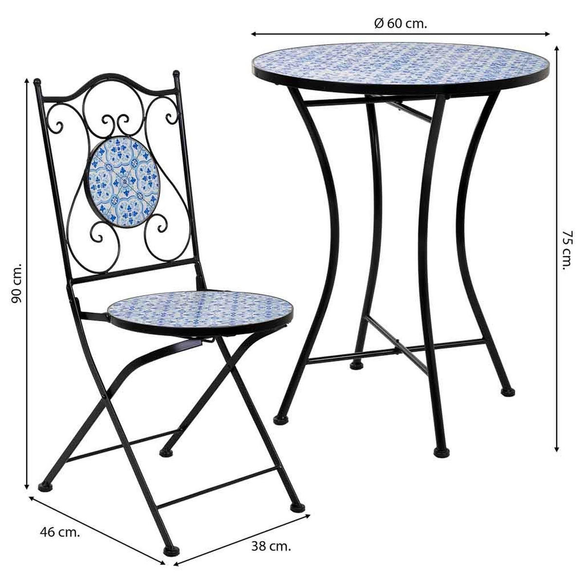 BALKONSET, schwarz, 3-tlg. - Schwarz, Metall - Wanderlust