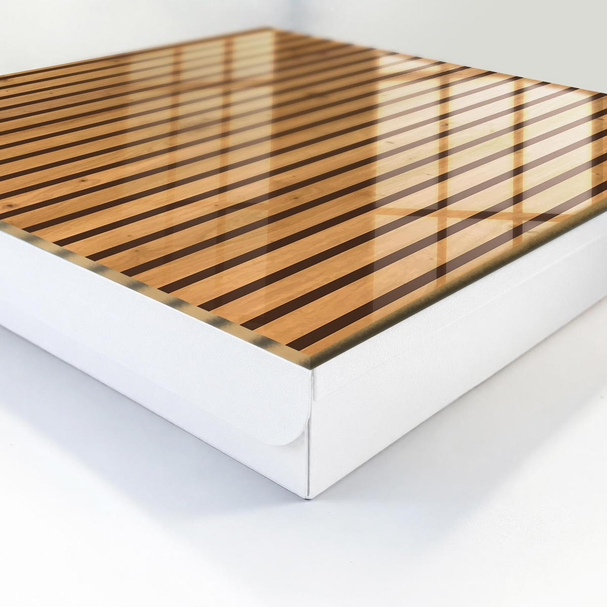 SCHLÜSSELBOX Weiß 30x30 cm – Türöffnung nach rechts - Holzwand - Braun, Metall (30/30/5cm) - TULUP