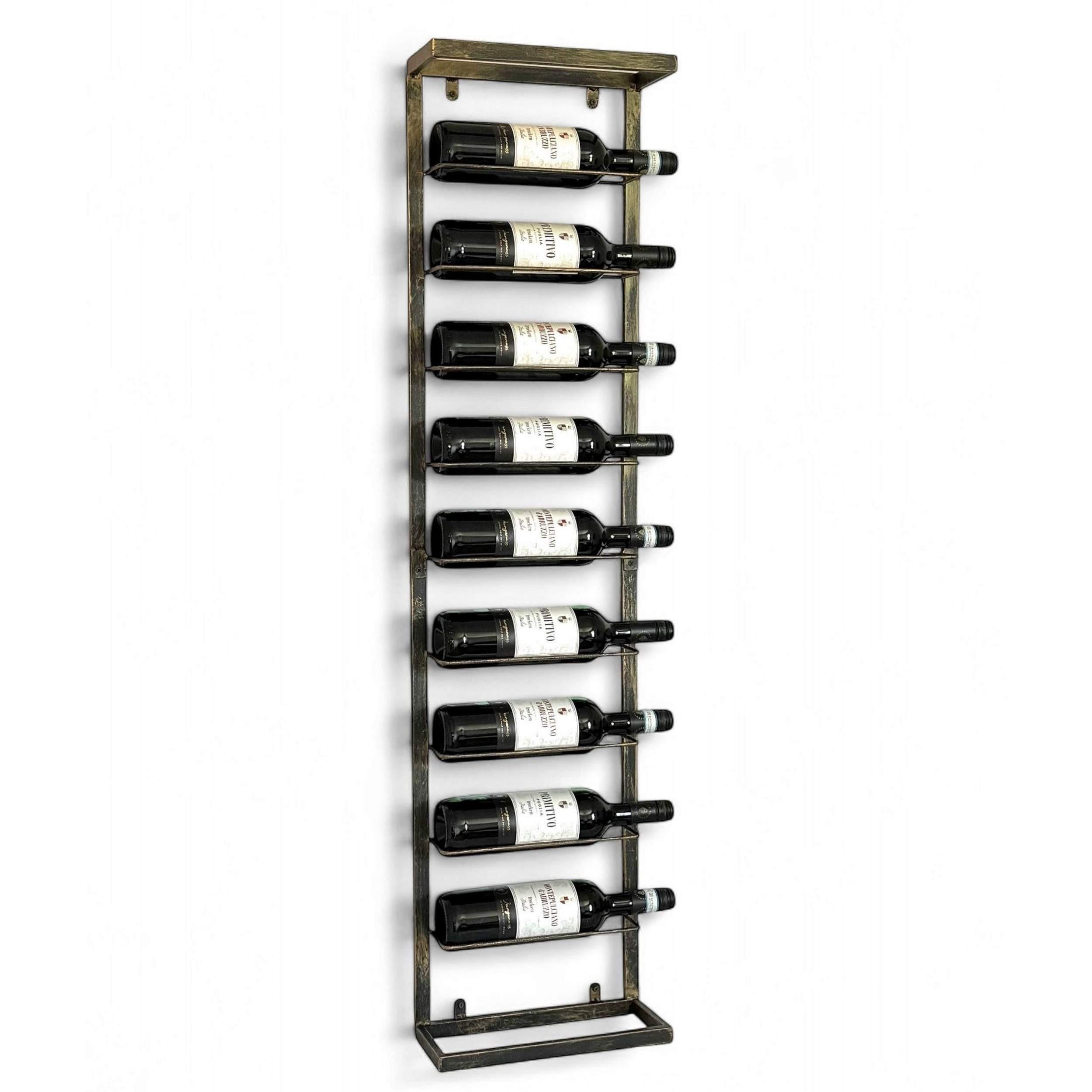 WEINREGAL Metall Wand Schwarz 120 cm - Schwarz, Metall (30/120/12cm) - DanDiBo