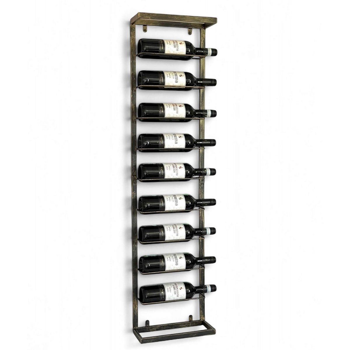 WEINREGAL Metall Wand Schwarz 120 cm - Schwarz, Metall (30/120/12cm) - DanDiBo