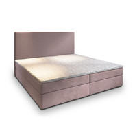 BOXBETT GIARRO 160x200 cm mit Matratze und Topper - Rosa - Rosa, Holz (160/200cm) - MASSENO