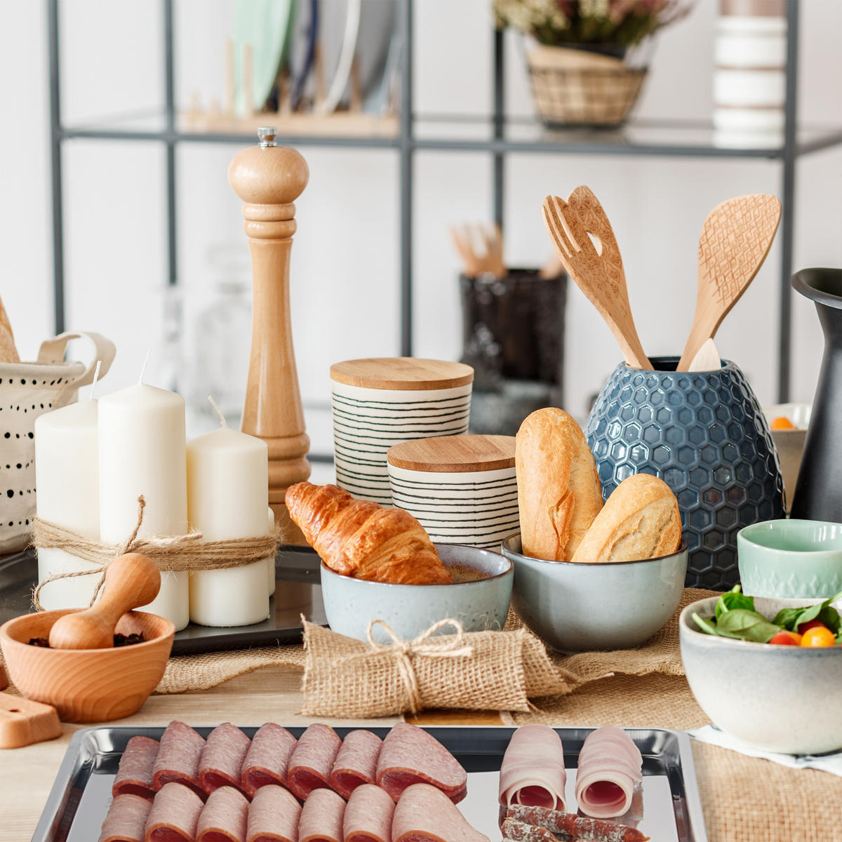 3XSERVIERPLATTE - Silberfarben, Metall (48/1.5/33cm) - Relaxdays