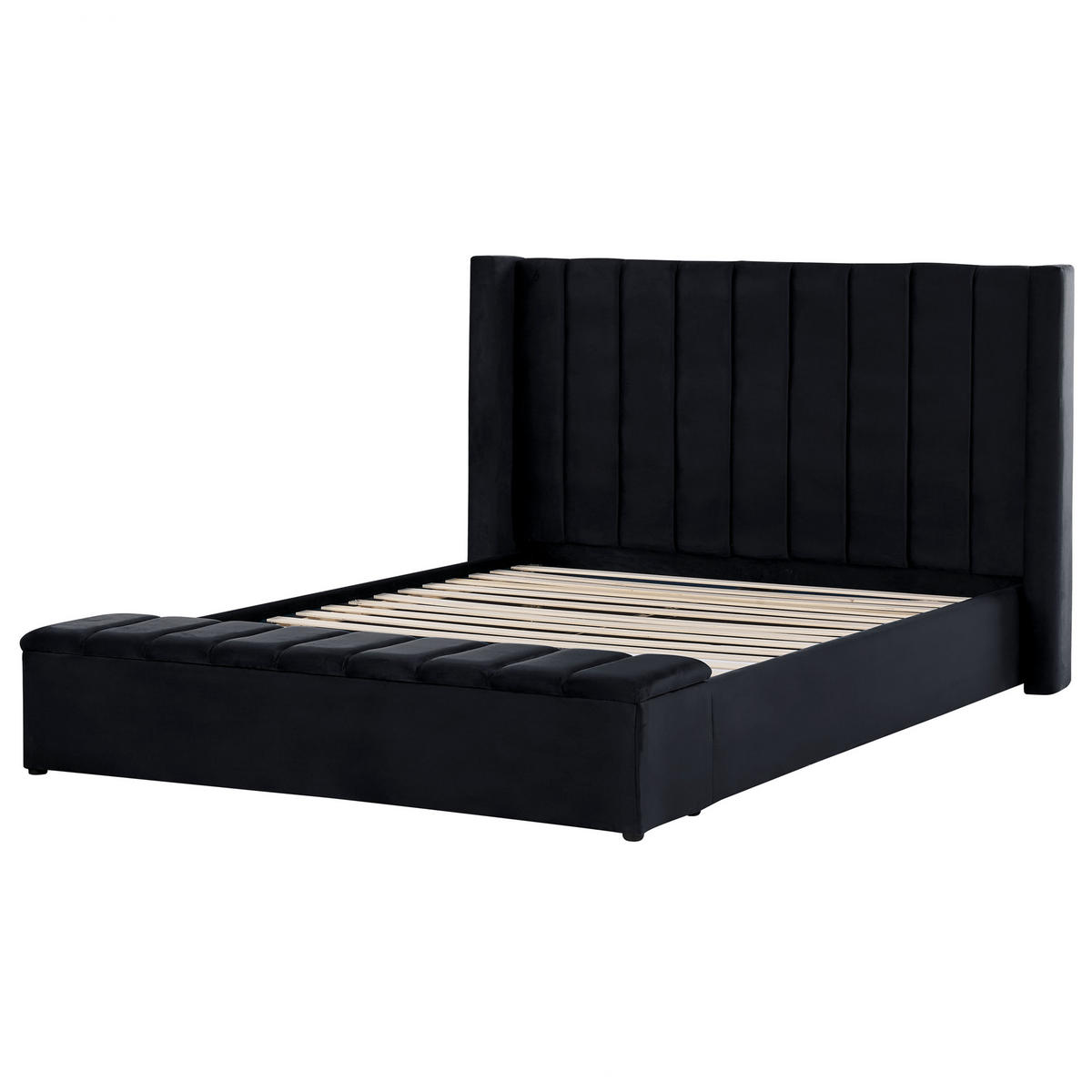 POLSTERBETT 180/200cm Schwarz Noyers - Schwarz, Textil (180/200cm) - Beliani