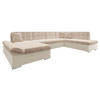 ECKSOFA Bergen Premium, Seite: Links - Beige/Silberfarben, Holz/Textil (345/76/205cm) - MIRJAN24