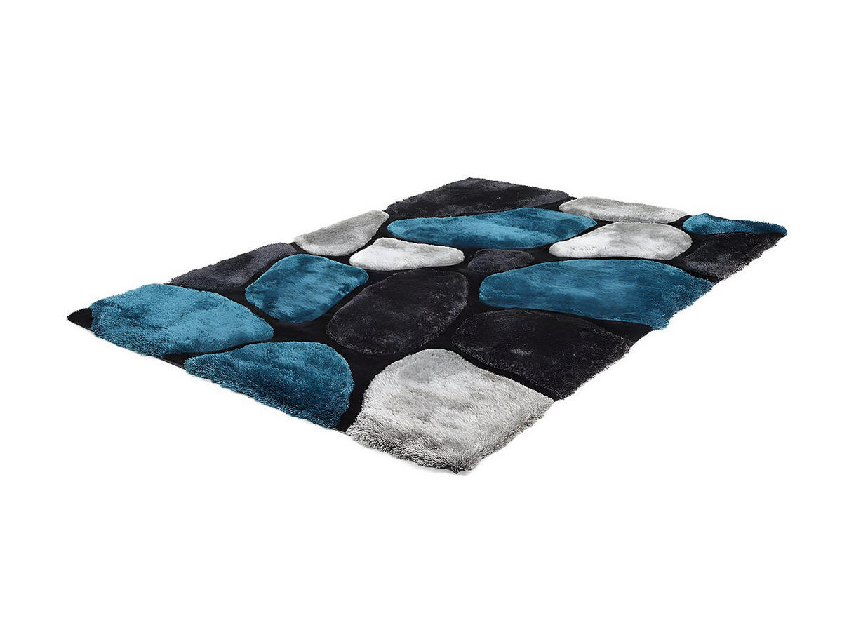 WOHNZIMMERTEPPICH - 230 cm x 160 cm - Stoff - Türkisblau - PIETRA - Türkis, Textil (230/160cm) - Vente-Unique