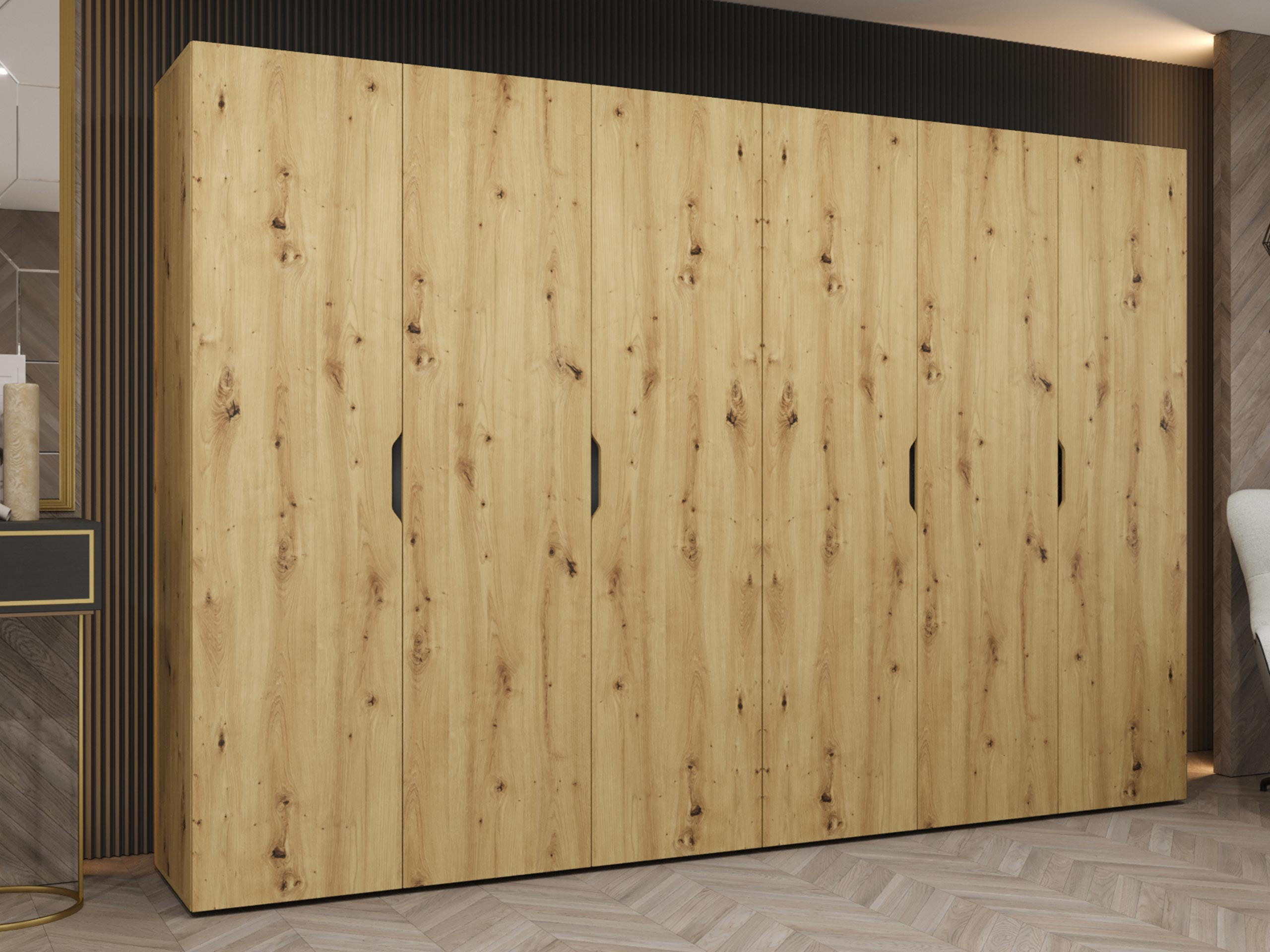 DREHTÜRENSCHRANK Malaga 300 - Eiche Artisan, Holzwerkstoff (300/202/52cm) - MIRJAN24