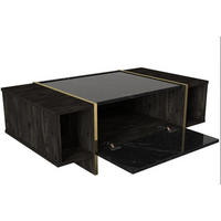 COUCHTISCH 103,8 x 37,3 x 60 cm Dunkelgrau Wohnzimmertisch - Schwarz, Holzwerkstoff (37/104/60cm) - Ibonto