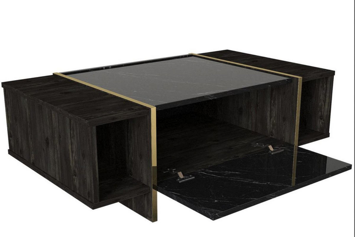 COUCHTISCH 103,8 x 37,3 x 60 cm Dunkelgrau Wohnzimmertisch - Schwarz, Holzwerkstoff (37/104/60cm) - Ibonto