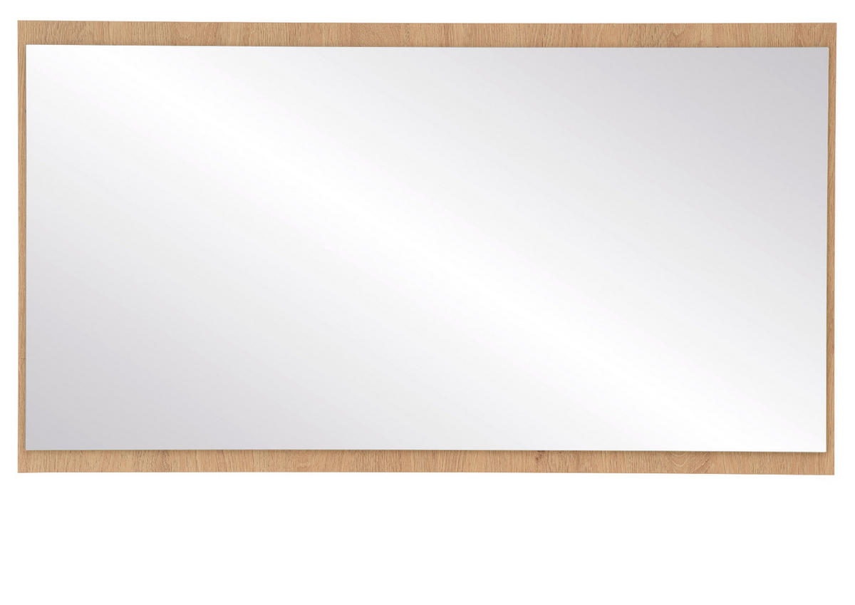 GARDEROBENSPIEGEL Stone Eiche 105 x 58 cm, Wandspiegel rechteckig - Eichefarben, Glas/Holzwerkstoff (105/58/2cm) - Furn.Design