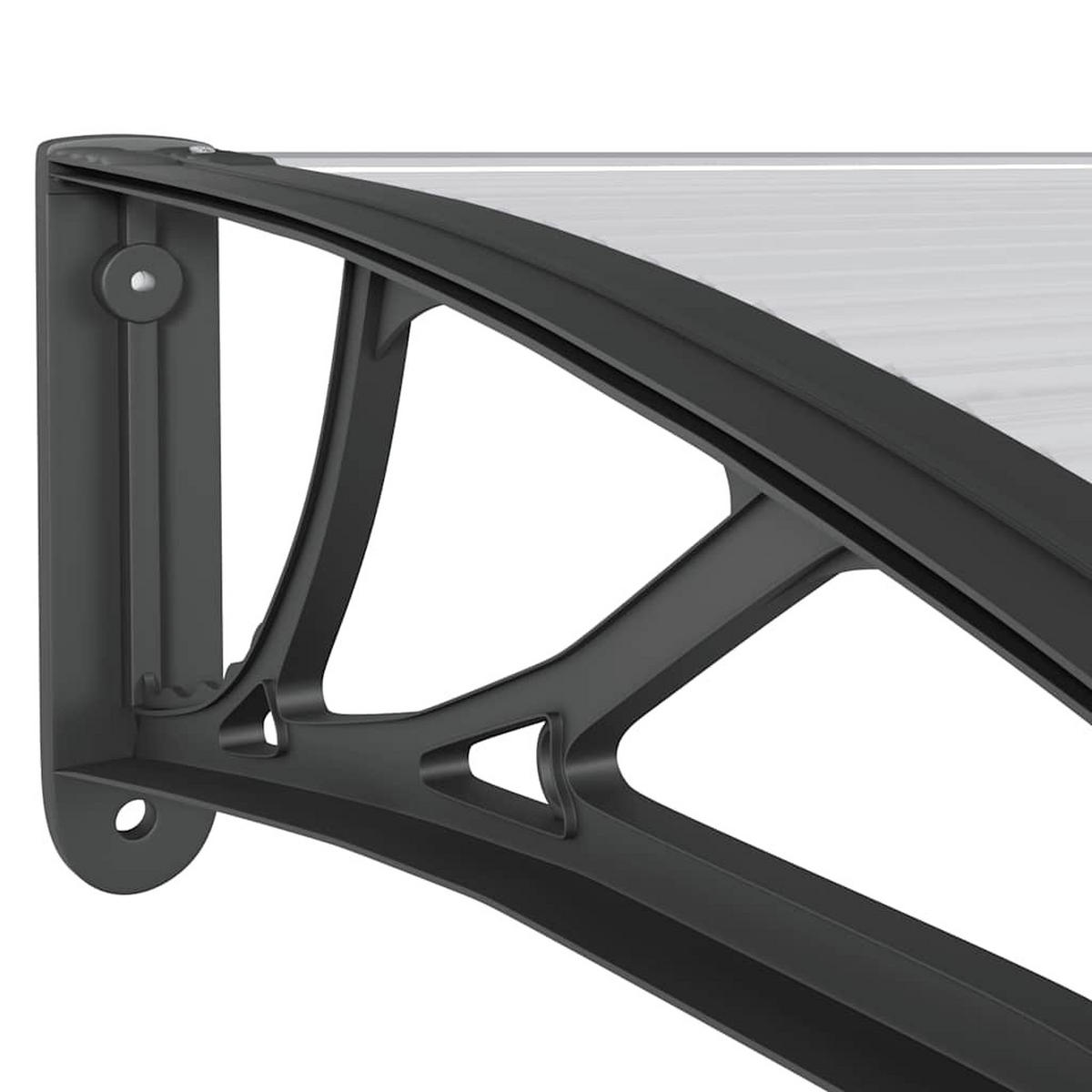TÜRVORDACH Schwarz 300/100 Cm Polycarbonat - Schwarz, Kunststoff (100/25/300cm) - vidaXL