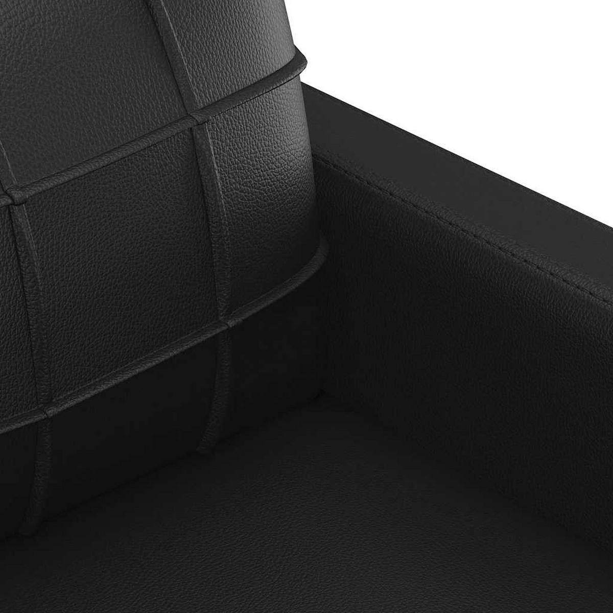 2-SITZER-SOFA Flöha - Schwarz, Leder (138/80/77cm) - Nettlife