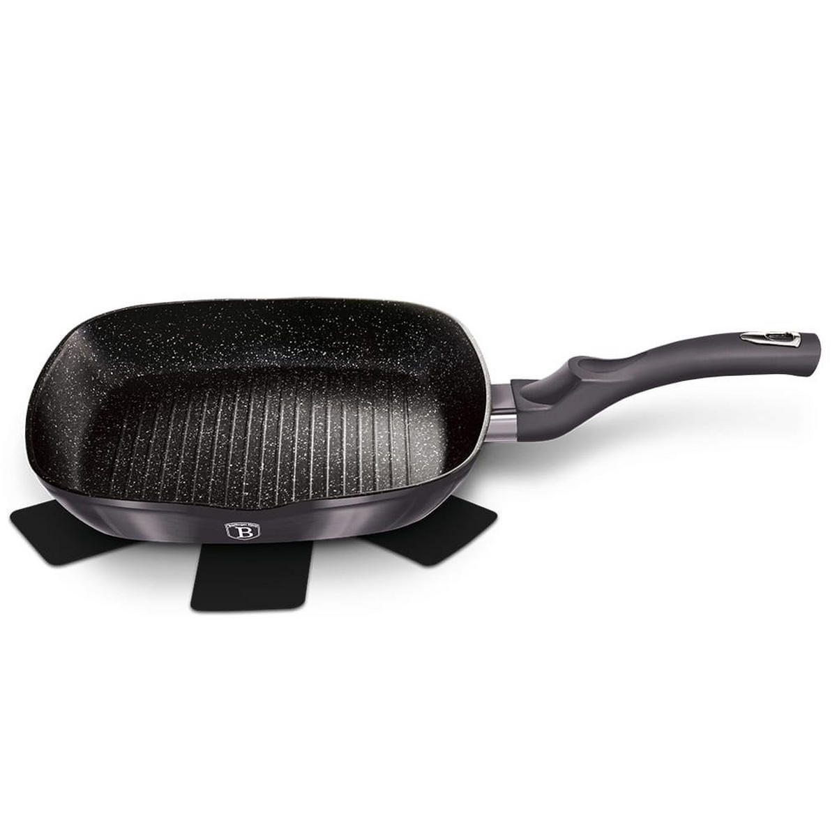 GRILLPFANNE Silber 28/28/4.1 cm BH6901 - Silberfarben, Metall (28cm) - Berlinger Haus