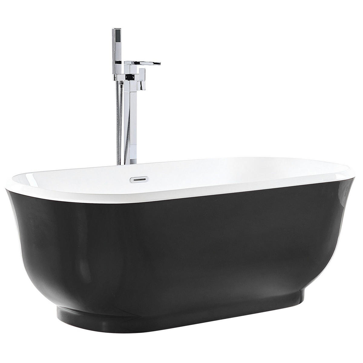 BADEWANNE FREISTEHEND 77x170x61 cm schwarz Tesoro - Schwarz, Kunststoff (77/61/170cm) - Beliani