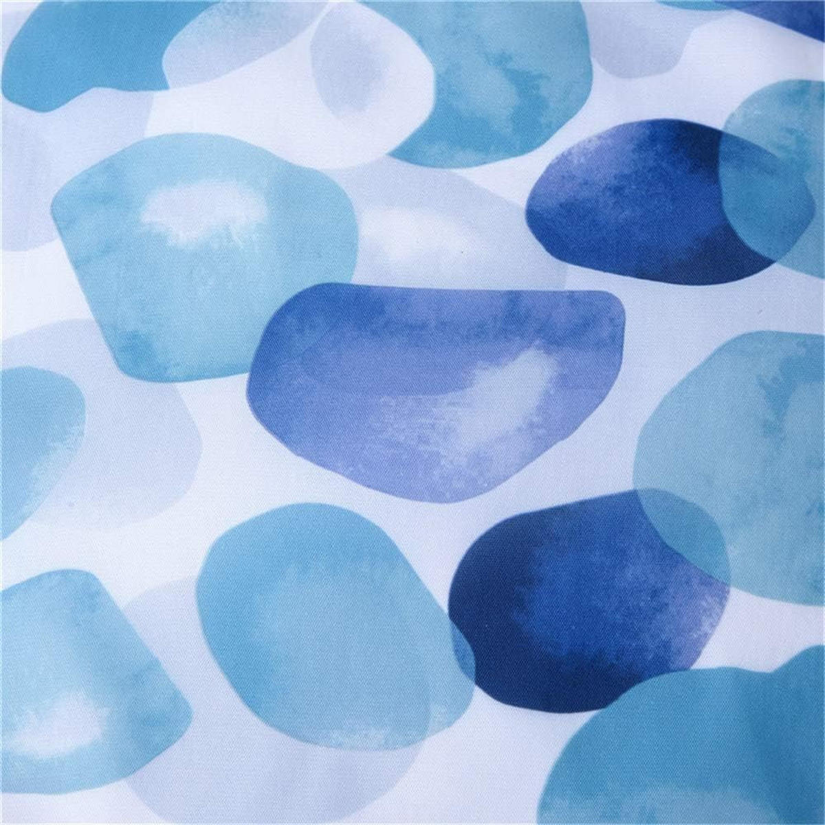 DUSCHVORHANG Blau floral Blütenblätter 300 x 200 cm Polyester wasserdicht schimmelresistent mit Ringen Haken - Blau, Textil (300/200cm) - MCBOSON