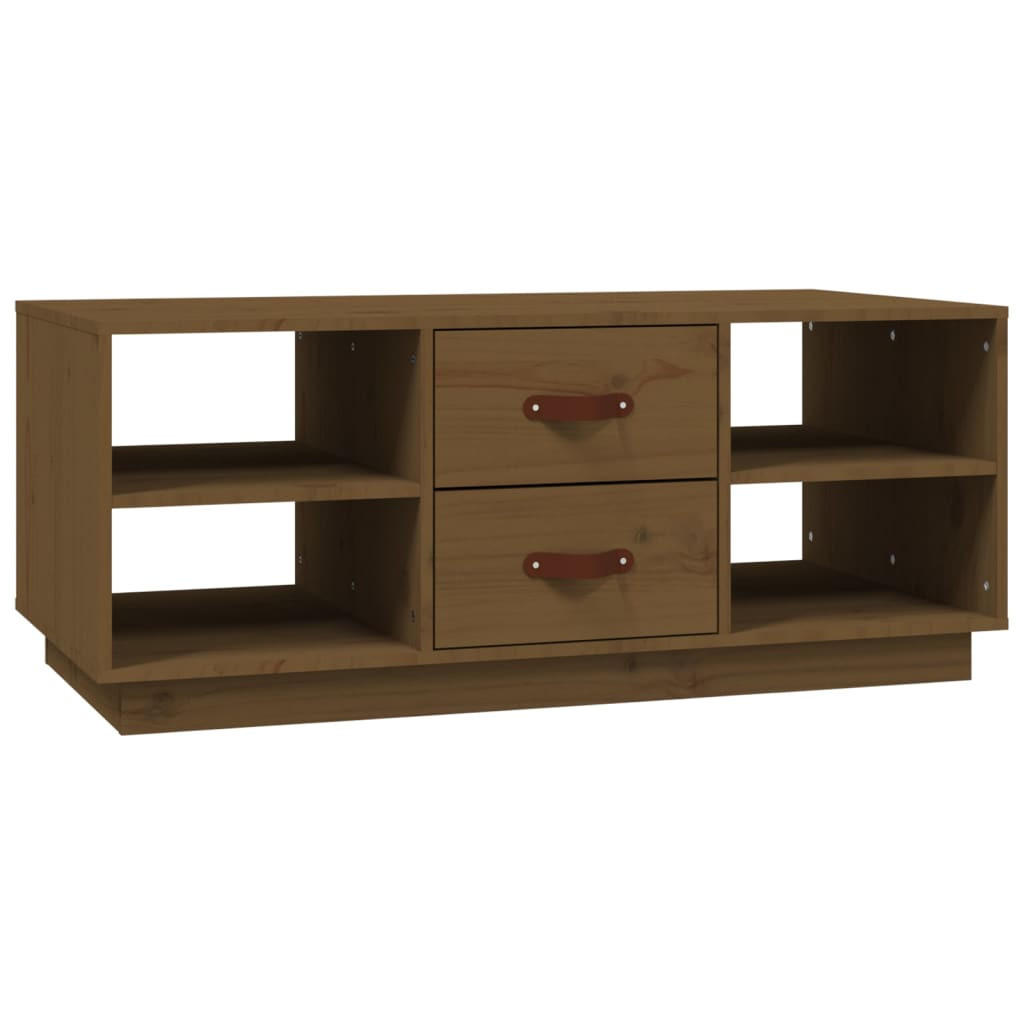 COUCHTISCH Honigbraun 100x50x41 cm Massivholz Kiefer - Braun, Holz (100/50/41cm) - furnicato