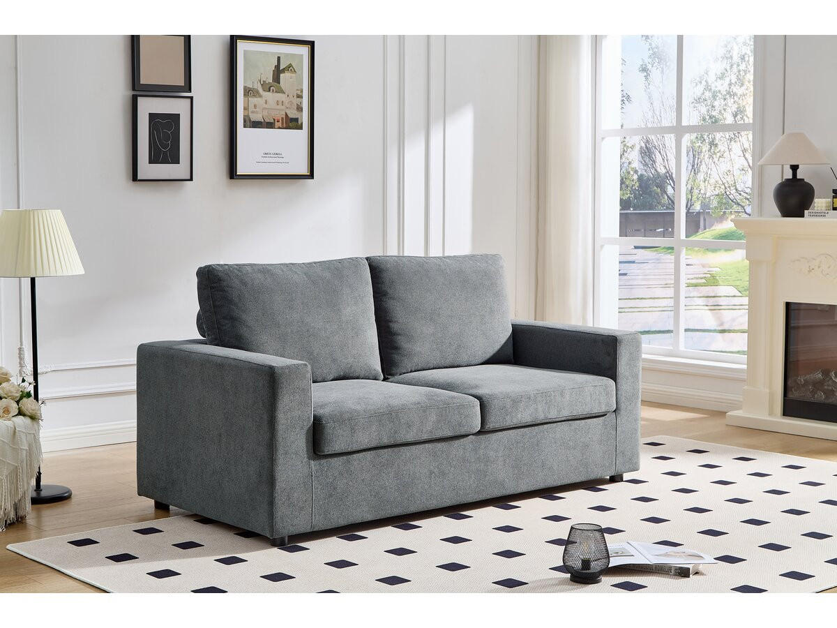 SCHLAFSOFA Elena Grau - Grau, Textil/Metall (185/88/90cm) - Habitat Garten