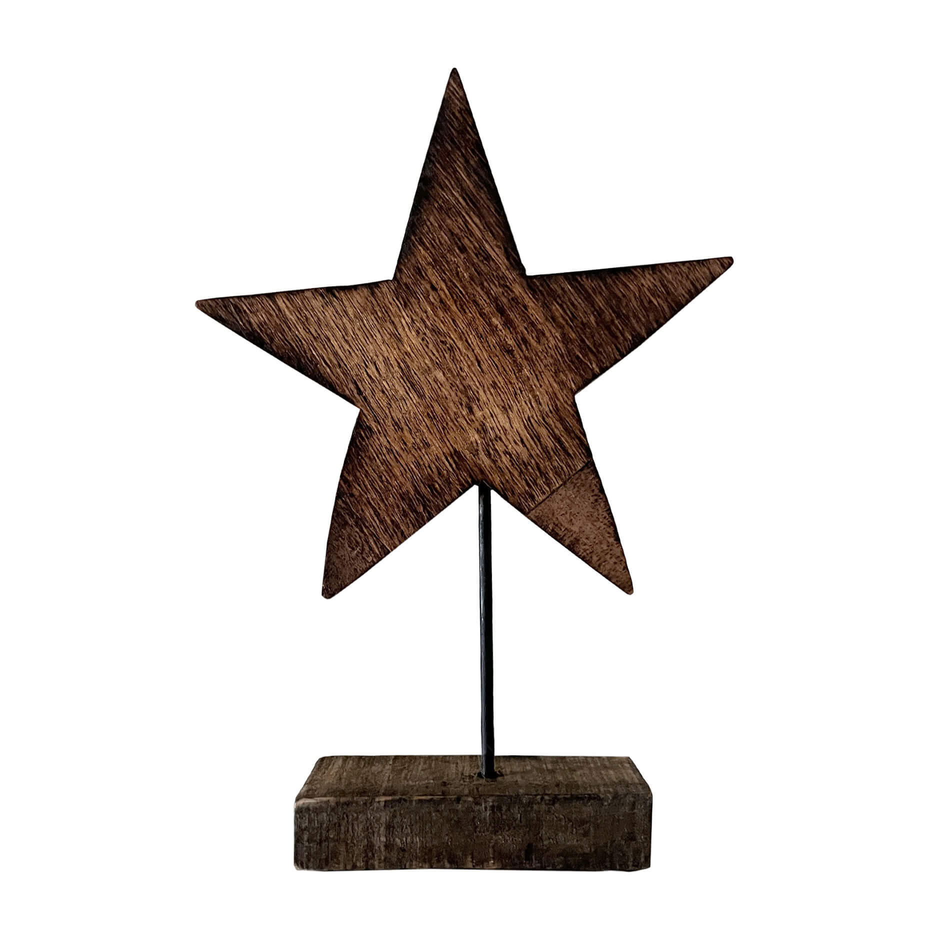 DEKO-STERN Braun 6/21/29 cm - Braun, Holz (6/29/21cm) - Mobili Rebecca