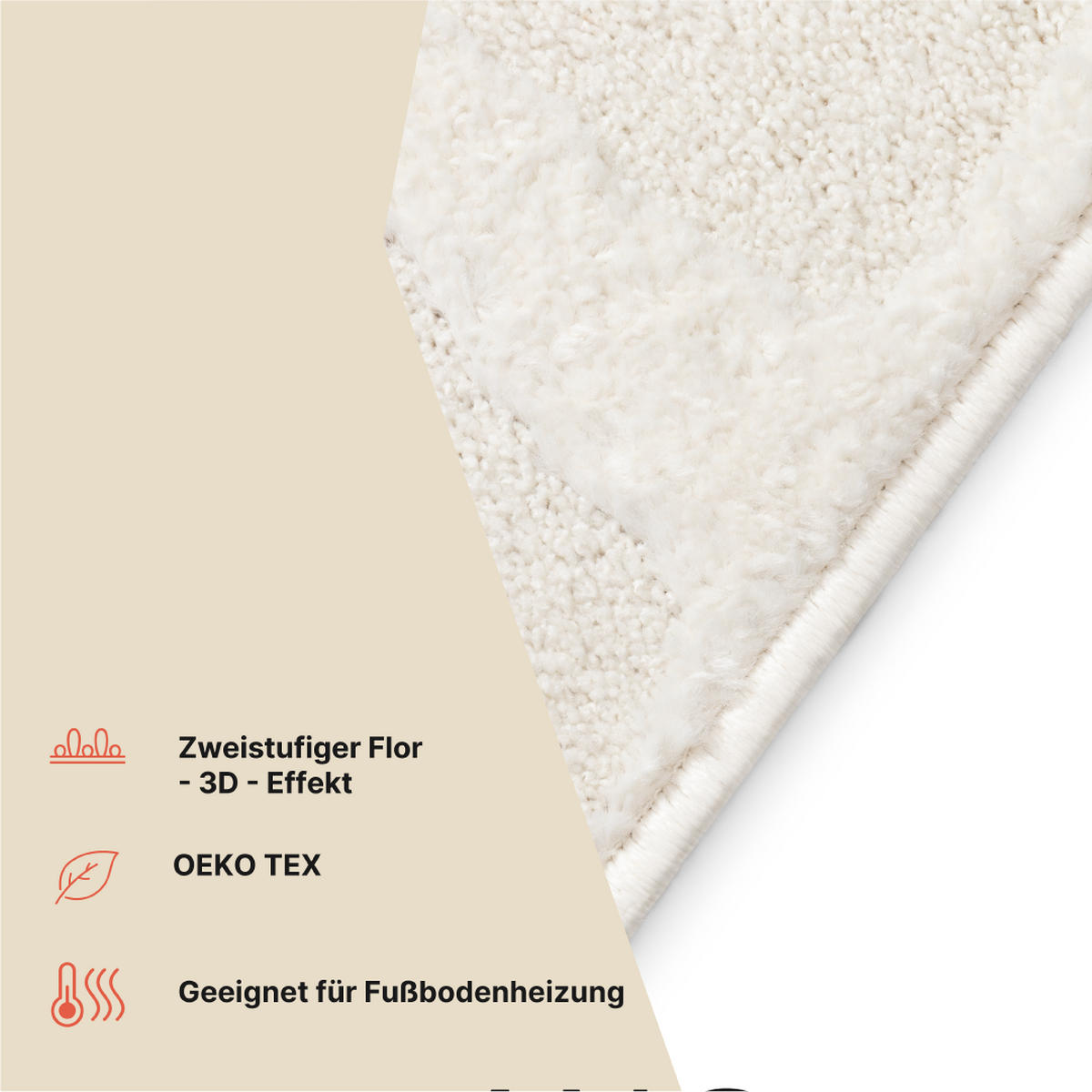 TEPPICH TERRA Creme 200/300 cm - Creme, Textil (200/300cm) - Tapiso