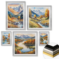 WANDBILDER 5er Set - 50x50 cm & 20x30 cm & 40x60 cm Silberner Rahmen - Ansichten der Zitronenarchitektur von Positano - Silberfarben, Kunststoff (40/60cm) - ArtPrintCave