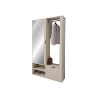 GARDEROBE Milo - Kaschmir/Schwarz, Holzwerkstoff/Kunststoff (100/190/33cm) - MIRJAN24