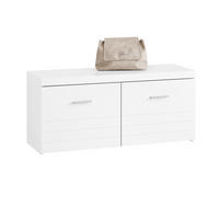 SCHUHBANK Weiß - Weiß, Holzwerkstoff (100/45/35cm) - SoBuy