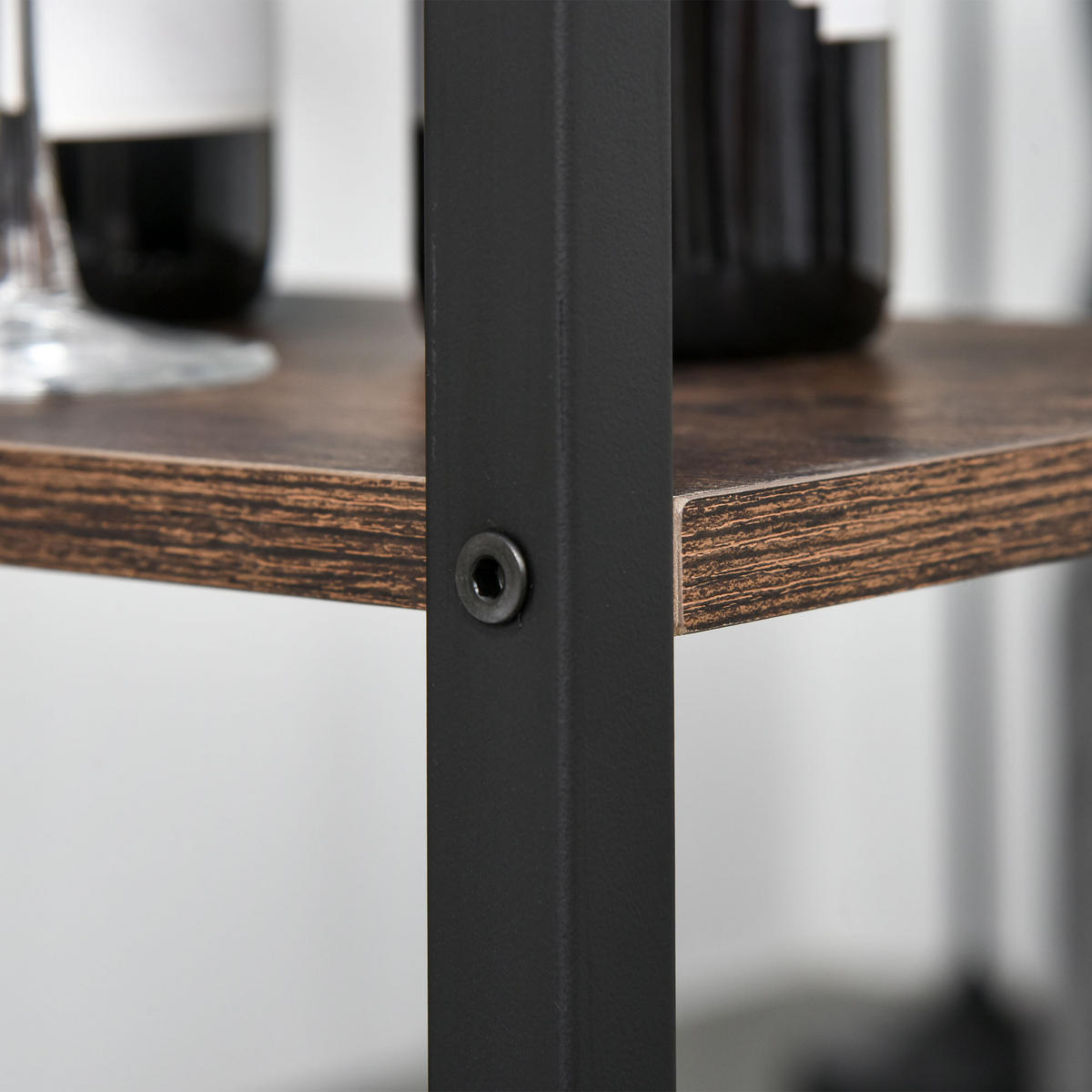BARTISCH-SET, Spanplatte, Schwarz+Braun - Schwarz, Kunststoff (60/100/109cm) - HOMCOM