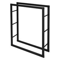 KAMINHOLZREGAL - Schwarz, Metall (25/100/80cm) - ML-DESIGN
