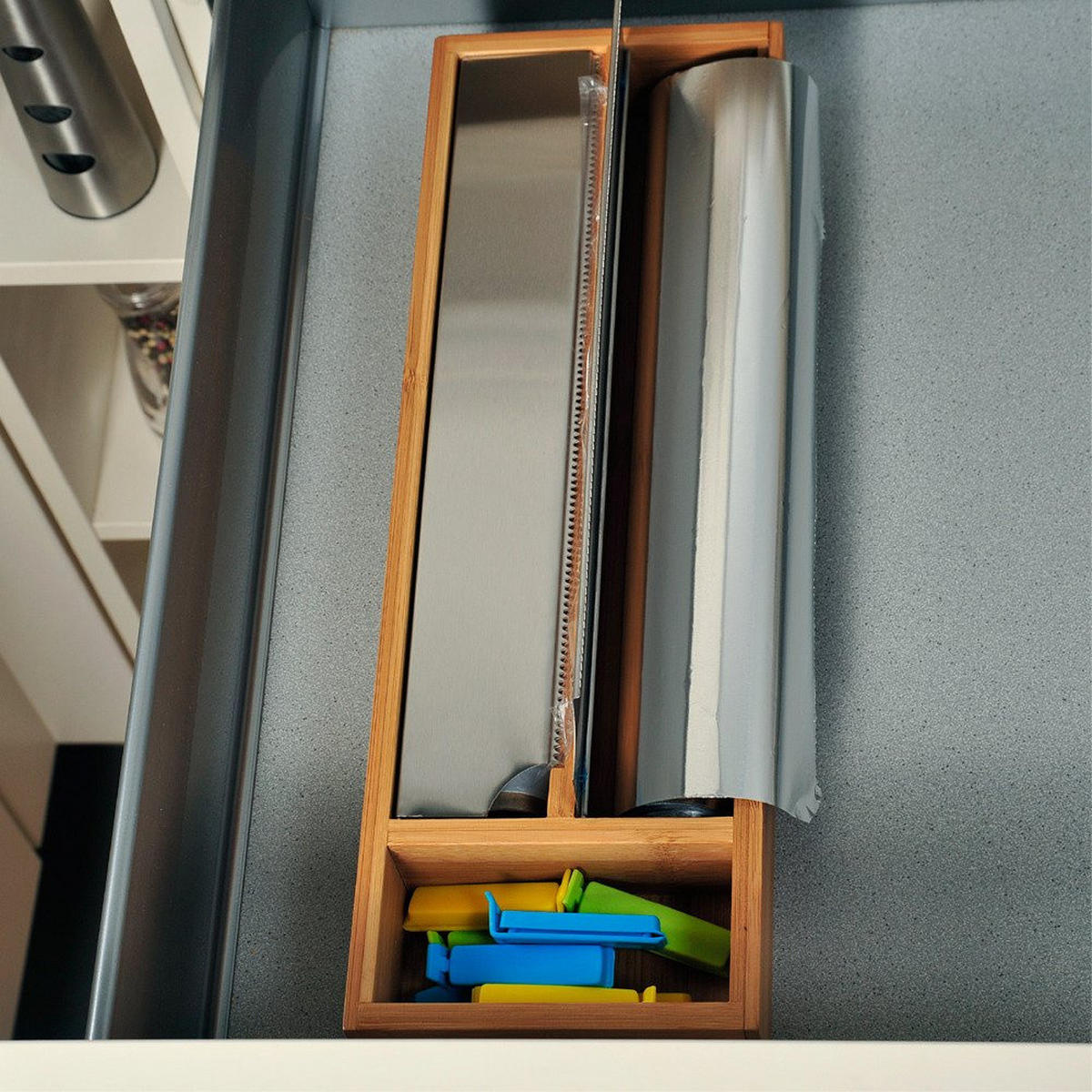 FOLIENSPENDER für die Schublade Fsc 39,5/13/5,5 cm - Beige, Naturmaterialien (13/5.5/39.5cm) - Kesper