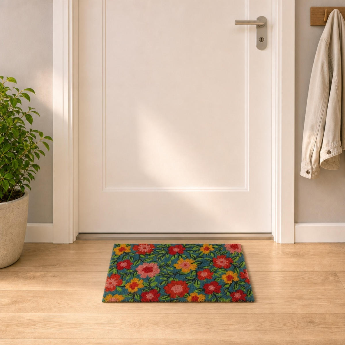 ROHOŽKA Vícebarevná kokosové vlákno 60x40 cm - různobarevná, textil/plast (50/40cm) - Relaxdays