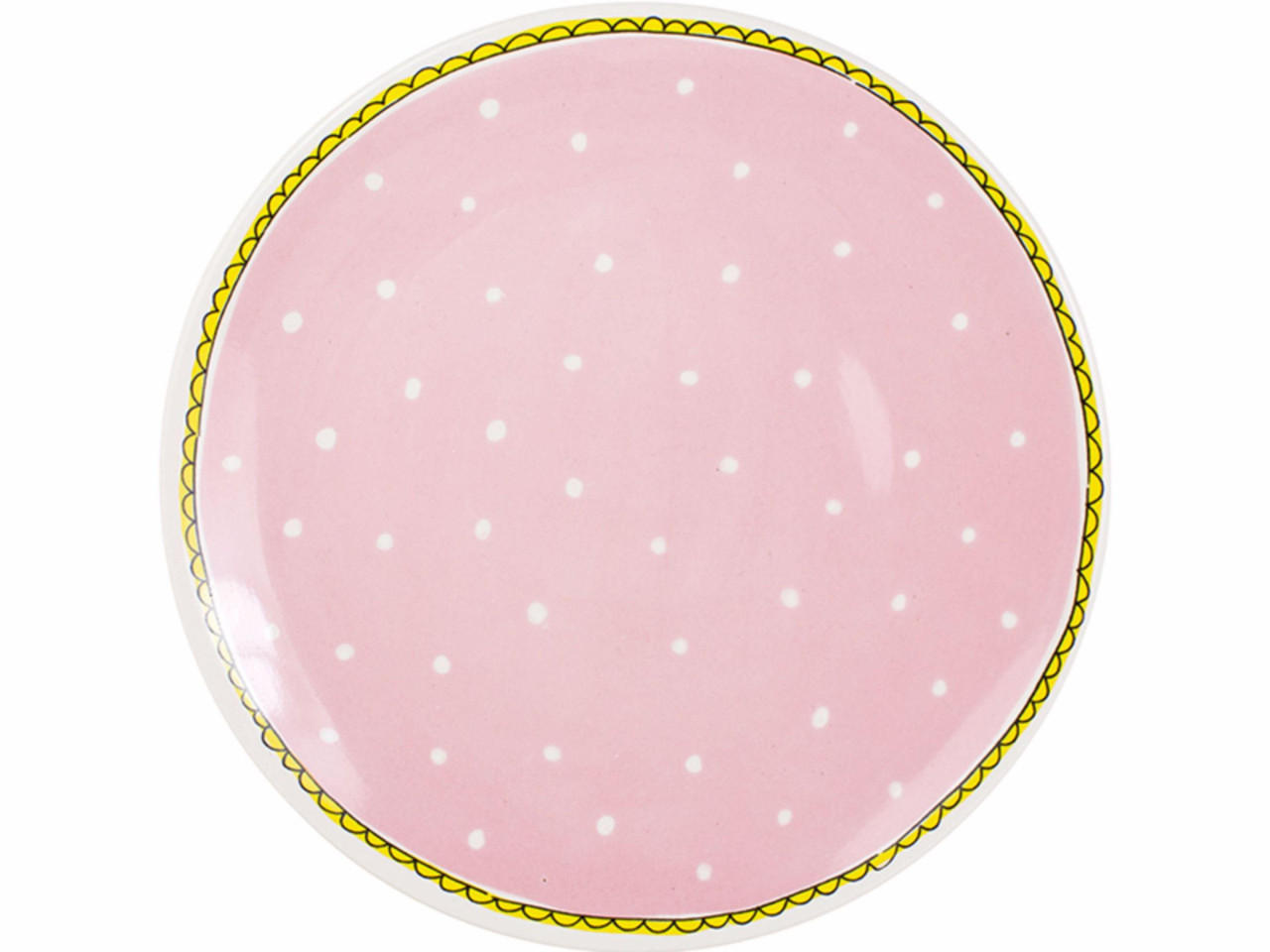 TELLER Punkt in Rosa - Ø 26cm - Multicolor, Keramik (26.2/26.3/3cm) - Blond Amsterdam