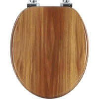 WC SITZ mit Absenkautomatik, MDF Holzkern, Antibakteriell - Braun, Holzwerkstoff (37/2.51/43cm) - Woltu