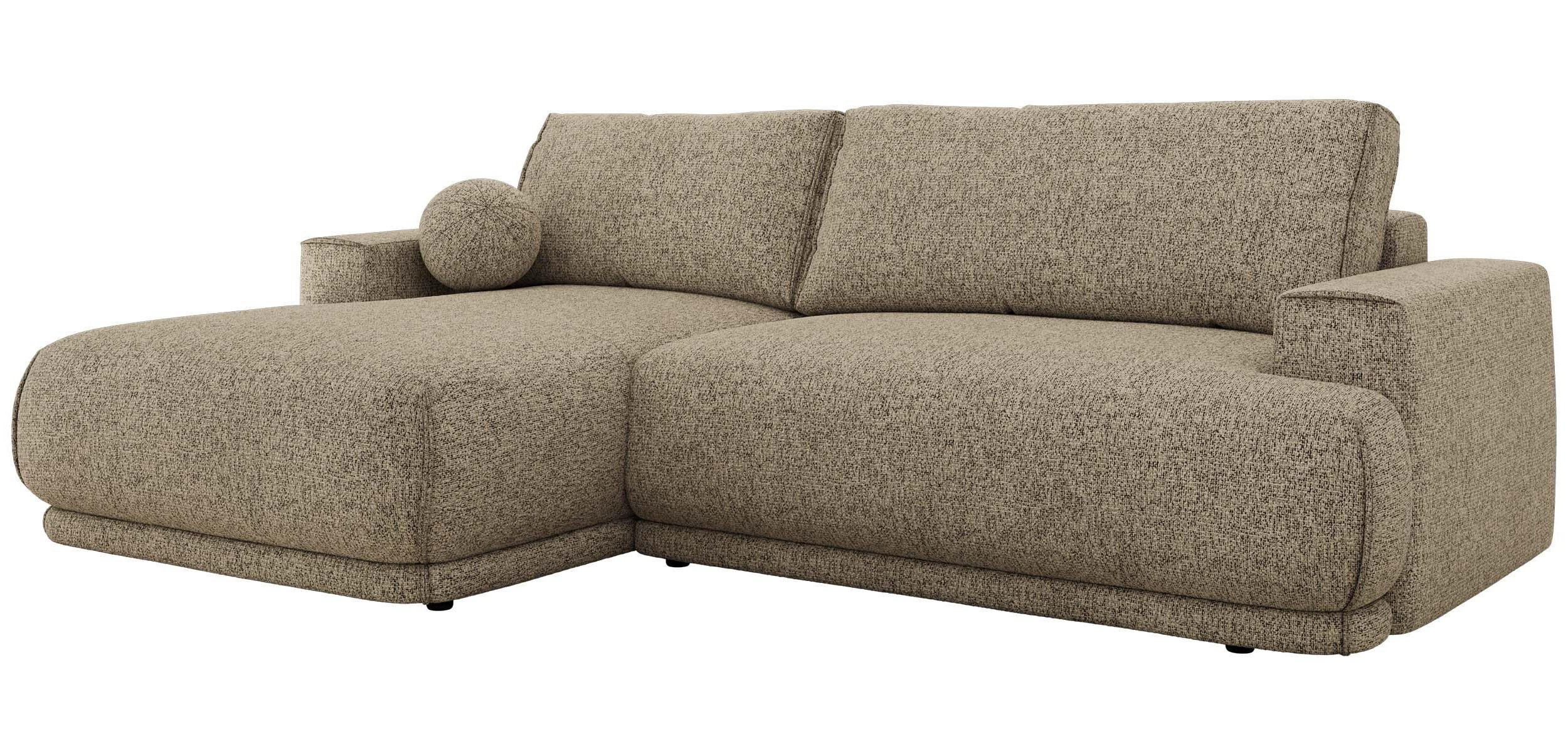 ECKSCHLAFSOFA RINA L Dunkelbeige Strukture - links - Beige/Schwarz, Kunststoff/Textil (267/170cm) - MKS