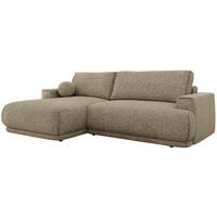 ECKSCHLAFSOFA RINA L Dunkelbeige Strukture - links - Beige/Schwarz, Kunststoff/Textil (267/170cm) - MKS
