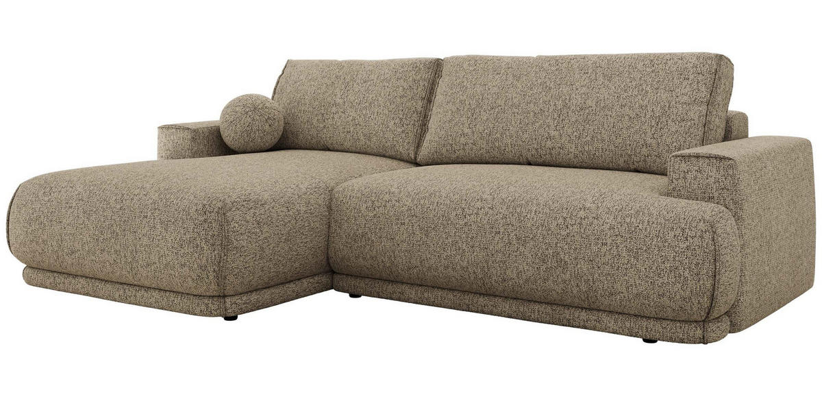 ECKSCHLAFSOFA RINA L Dunkelbeige Strukture - links - Beige/Schwarz, Kunststoff/Textil (267/170cm) - MKS