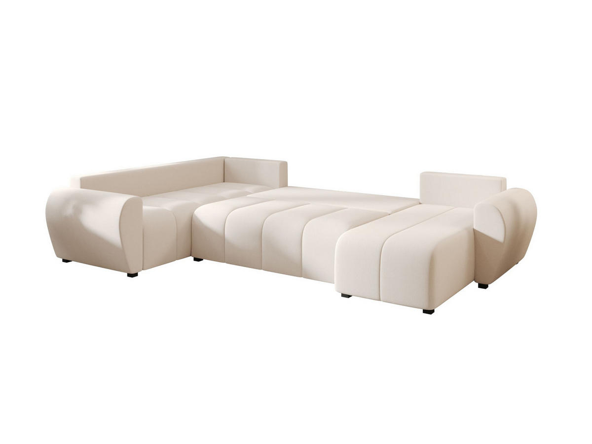 WOHNLANDSCHAFT MOLISA U PLUS Cosmic 10 Rechts mit Schlaffunktion - Beige, Textil (303/82/208cm) - Bedante